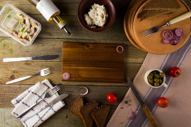 Stôl s ingredienciami